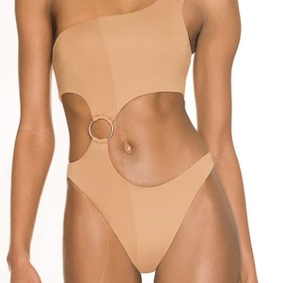 NWT X TESSA BROOKS One Piece Swimsuit, Camel - Picture 9 of 9
